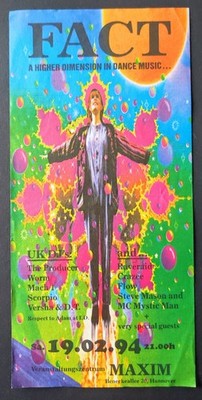 F.A.C.T. Higher Dimension Dance Music 1994 Maxim Hannover Original Techno Flyer