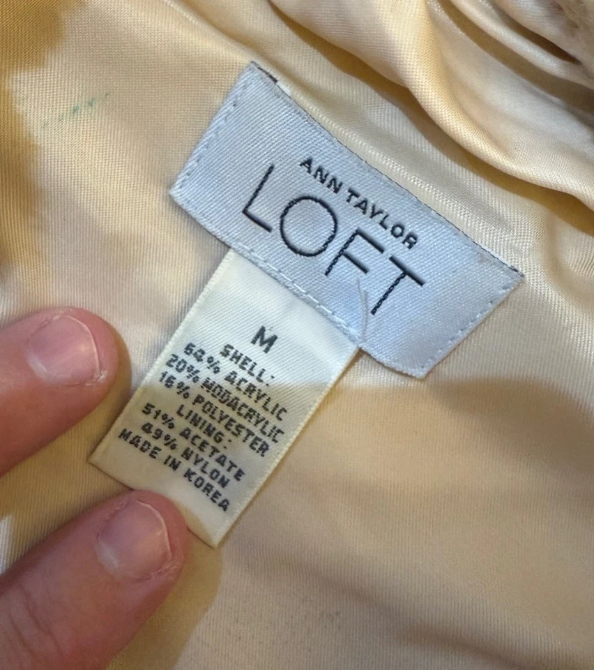 CHALECO VINTAGE ANN TAYLOR IMITACIÓN PIEL TALLA MEDIANA SUAVE CREMALLERA COMPLETA BEIGE Foto 2 de 4