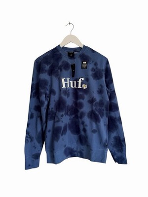 Huf In Bloom Sweatshirt Rundhals Blau Batik Neu UVP 60£ Gr. S Daisy