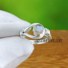 Rainbow Moonstone 925 sterling silver handmade Gift Ring US size 5 to 13