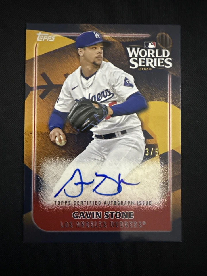 2025 Topps Series 2 World Series WCA-GS LA Dodgers Auto Gavin Stone 3/5 SSP - Image 2 of 4