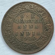 British India 1920 1/4 Anna. KM #512