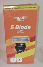 Equate 5 Blade Cartridge Razor with Trimmer, 1 Handle  2 Refills