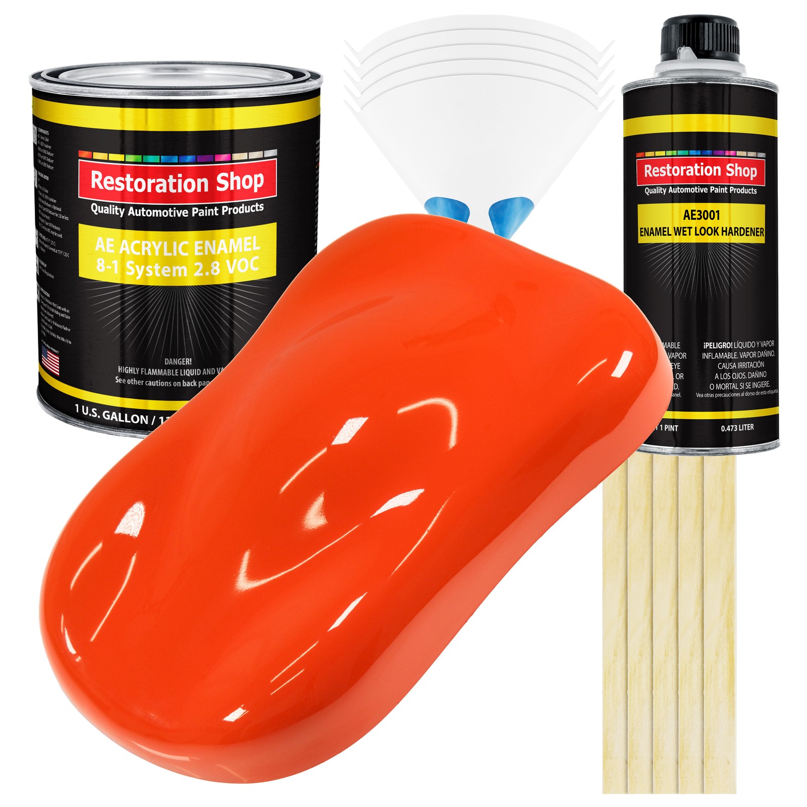 Restoration Shop Speed Orange Acrylic Enamel Gallon Kit for Auto Painting  