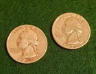 1957 D quarters X2 circulated good condition 90% Silver