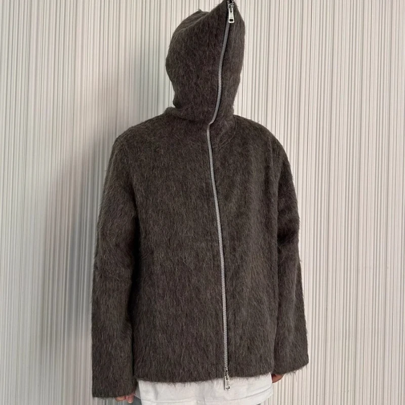 Cárdigan Mohair Cremallera Nuestro Legado Mezcla de Lana Tejido Suéter Sudadera Abrigo Unisex Foto 3 de 4