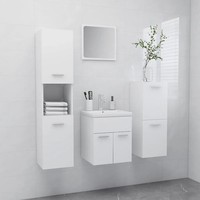 BadmöBel-Set Weiß Holzwerkstoff Badezimmer Waschbeckenunterschrank