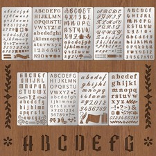 9PCS Metal Stencils Wood Burning Stencil Metal Letter Stencil Alphabet and Numbe