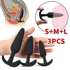 S M L Silicone Anal Training Starter Beginner Anal Trainer Butt Plug Sex Toys