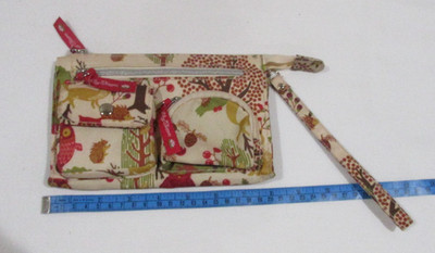 Lily Bloom Woodland Wristlet Wallet Organizer 6 Pocket Owl Print 7.5''x5''