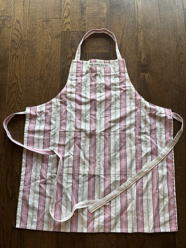 Williams Sonoma Classic Stripe Adult Apron Pink Red White Stripped  Kitchen