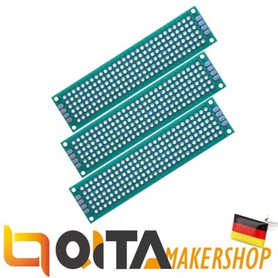 3 Stücke Lötplatine 2x8cm Lochraster PCB Prototype Leiterplatte Platine Board