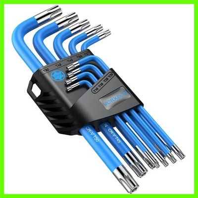 9PCS Star Wrench Key Set T10 to T50 Torx Wrenches Hex Keys With Visible Codin...