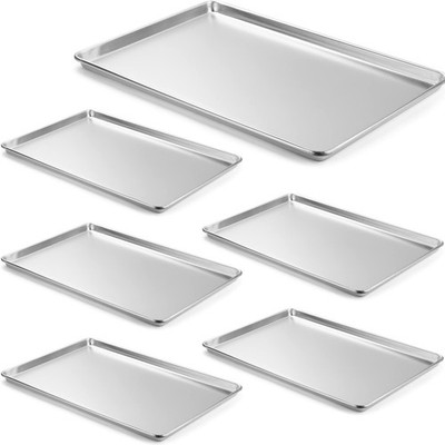 6 Pack Aluminum Sheet Pan, NSF Listed Full Size 26 x 18 inch Commercial Baker...