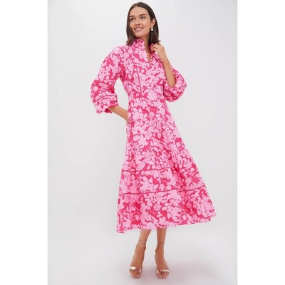 HYACINTH HOUSE Pink Textured Floral Hillsborough Midi Dress Size XS NWT |  eBay