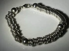 VTG Sterling Silver 925 ISRAEL RARE RINGS Ball Bead Circle Link 8" Bracelet 40g