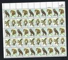 OddLots:™ 965-1763 • SC #1763a, 15¢ American Owls, 4 Types, Mint Pane of 50