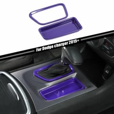 Center Console Gear Shift Storage Box Cover Trim For Dodge Charger 2015+ Purple