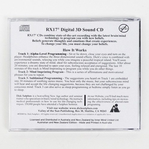 OVERCOME PROCRASTINATION Self Hypnosis CD Dick Sutphen Guided Imagery Subliminal - Picture 2 of 3