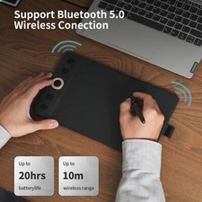 Bluetooth Drawing Tablet GAOMON WH851 8" x 5" Graphics Tablet 16384 Levels Grey