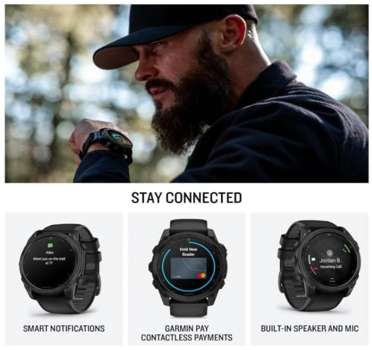 Garmin Tactix 8 47mm AMOLED Premium Tactical GPS Smartwatch w/ W4U Black  Earbuds | eBay