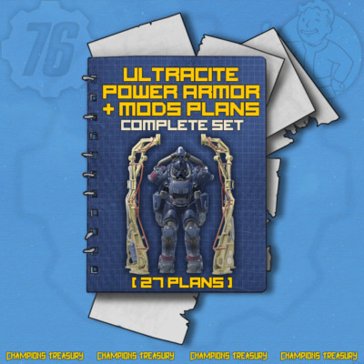 FALLOUT 76 [PC] ULTRACITE POWER ARMOR PLANS + ALL PLANS FOR MODS [COMPLETE SET]