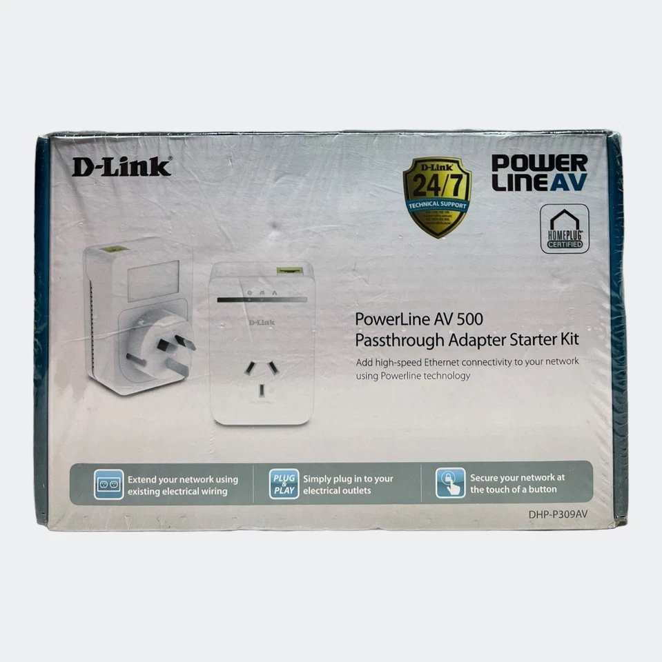 D-Link Powerline AV500 Passthrough Kit DHP-P309AV Ethernet Adapter - Brand New - Image 2 of 4