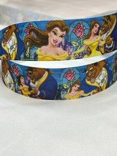 1" Wide Beauty and the Beast Grosgrain Ribbon Princess 1 Yard