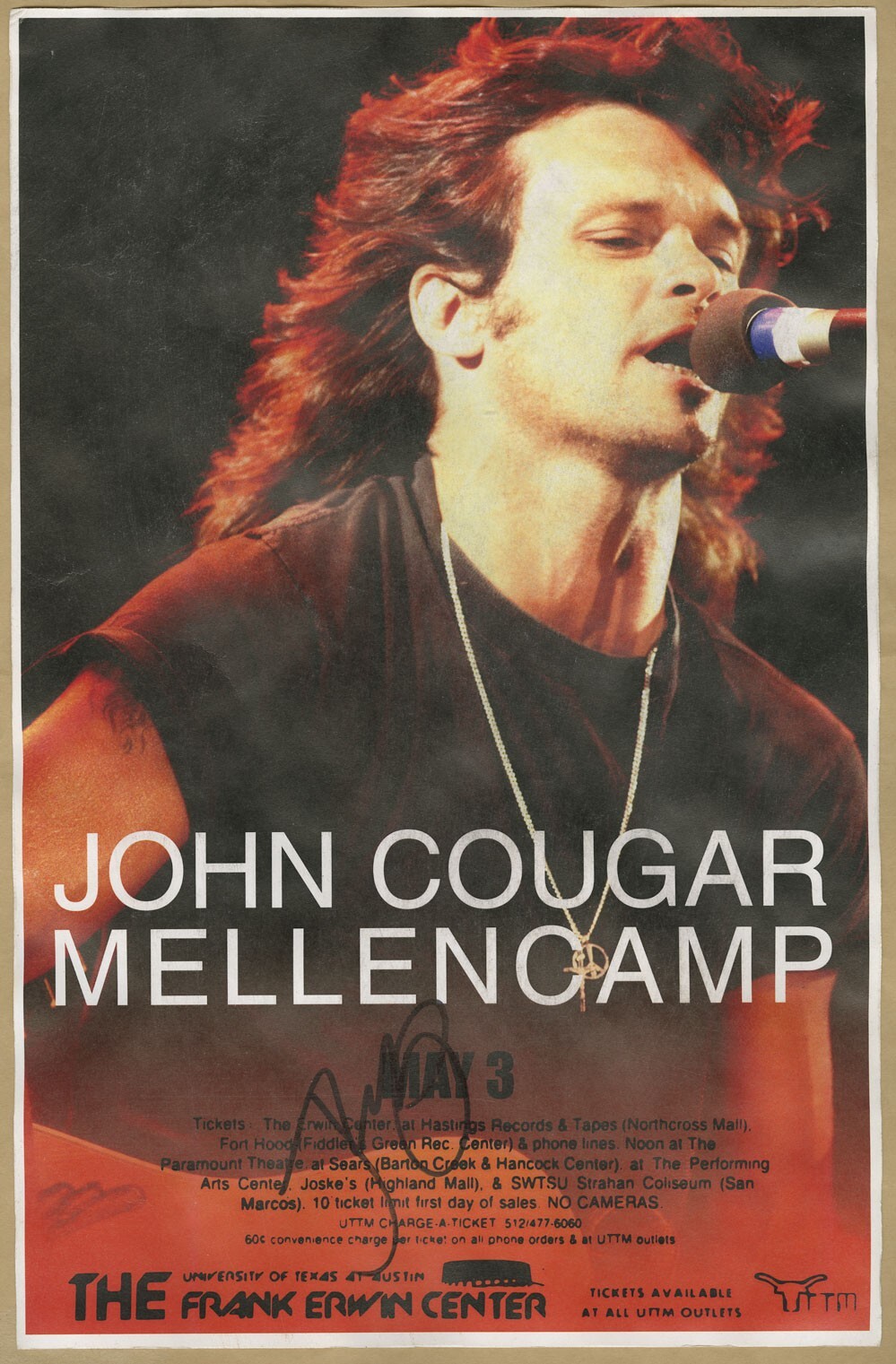 John Cougar Mellencamp signed, autographed concert poster