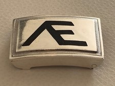 Vintage Sterling Silver and Black Onyx Taxco Mexico 69 Grams Belt Buckle