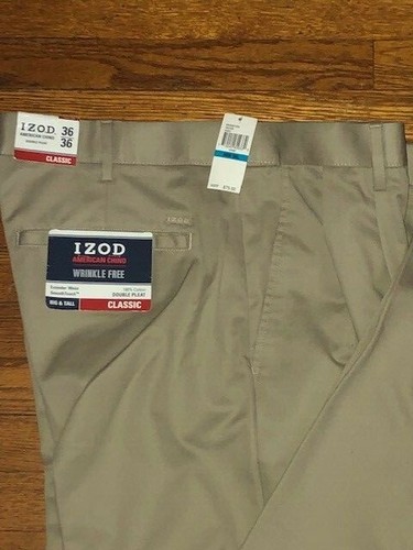 NWT IZOD AMERICAN CHINO KHAKI Wrinkle 