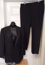 Phillipe Gabriel Mens Size Jacket R 46 Pants R 41 Suit Black Tuxedo