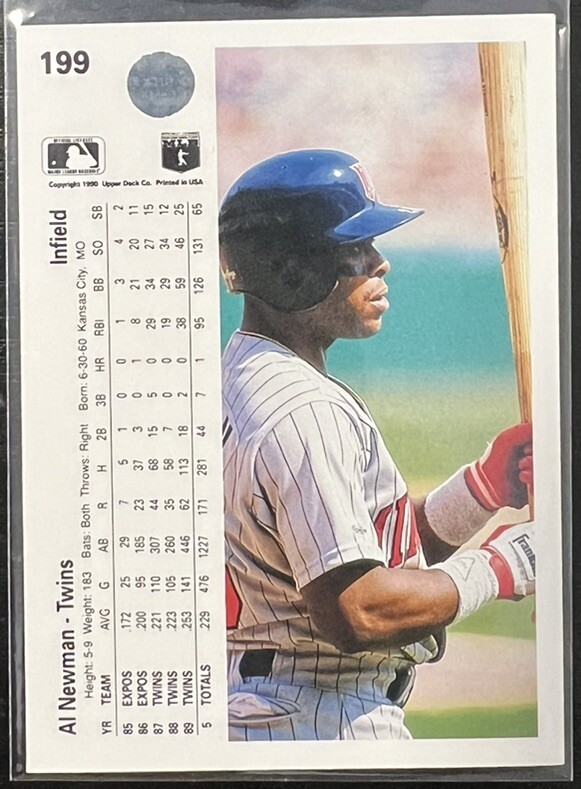 1990 Upper Deck Al Newman #199 Minnesota Twins | eBay