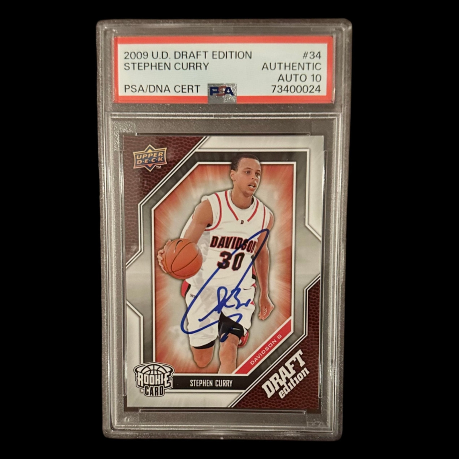Stephen Curry Warriors Signed 2009 Upper Deck Draft Edition RC PSA/DNA 10