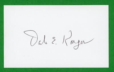 Dale Karger DECEASED American Fighter Ace-7.5V Signed 3x5 Index Card E27438