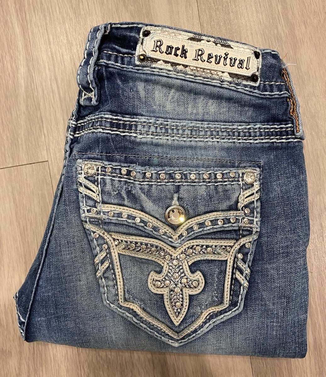パンツ Rock Revival 30 Rock Revival Womens 30 X 26 Jeans Ankle Skinny Stretch Coral Haze