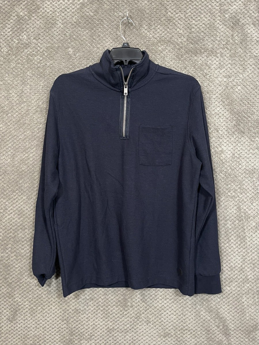 JONES ジャケット XLサイズ Jack And Jones Men's Pullover Sweater 1/4 Zip Blue XL Side Pocket
