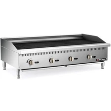 48" Commercial Countertop Nature Gas Grill Radiant Charbroiler Griddle NG/LPG