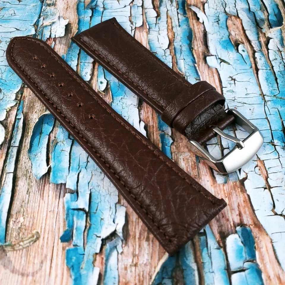 Hadley-Roma 24 mm Brown Padded & Stitched Genuine Leather Watch Strap MS899 - Image 2 of 4