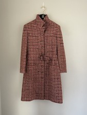 Chanel Vintage Belted Tweed Midi Coat Size 38