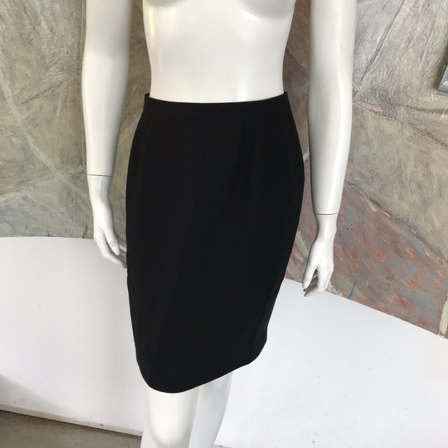 High Waisted Black Mid Thigh Pencil Straight Skirt (A14) SZ 6 P / 6P eBay
