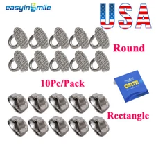 10PCS Orthodontic Lingual buttons Round/Rectangle Direct Bond Eyelets mesh base