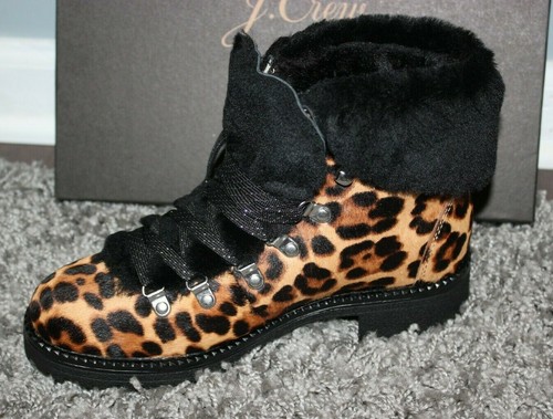JCrew Nordic Boots in Leopard Calf Hair 