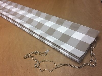 Large Beige And Off White Checked, Roman Blind,Made To Measure | eBay UK