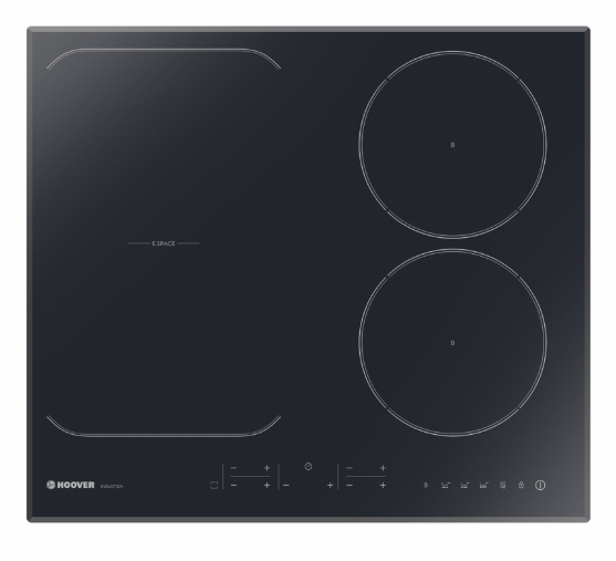 PIANO COTTURA HOOVER INDUZIONE HIED430B 4 FUOCHI 59 CM VETROCERAMICA NERO