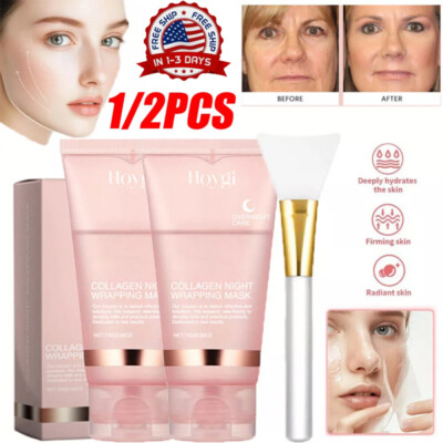 1-2PCS Portable Collagen Wrapping Mask Renewal Night Care Nourishing Mask Cream