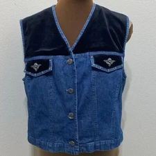 Denim Velvet Vest Angel Accents Cherub br Jeans Unique Stongebridge Size 12