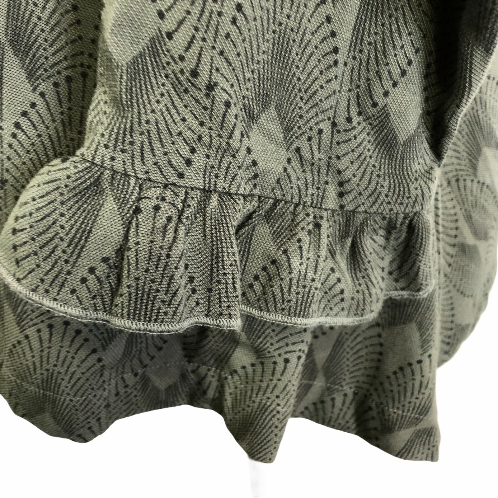 Hinge Ruffled Jacket Medium Olive Green Black Geo… - image 4