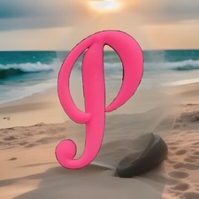 Pink Letter Initial 'P'  Bogg Bag beach charm tote bag charm New 4 in length