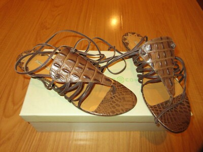 Brown Maxstudio Leather Strappy Sandals - size 7